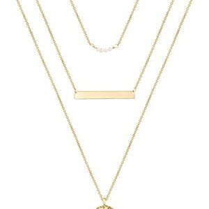 Dainty Layered Choker Necklace, Handmade 14K Gold Plated, Women's 3 piece set
